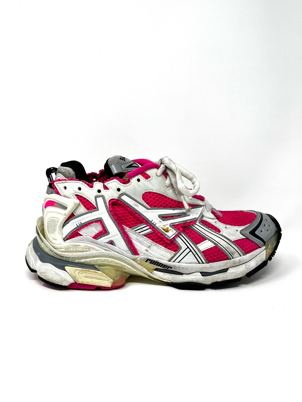Authentic Balenciaga Womens Hot Pink White Runner Sneakers Shoes Chunky 40 10 - Picture 6 of 13